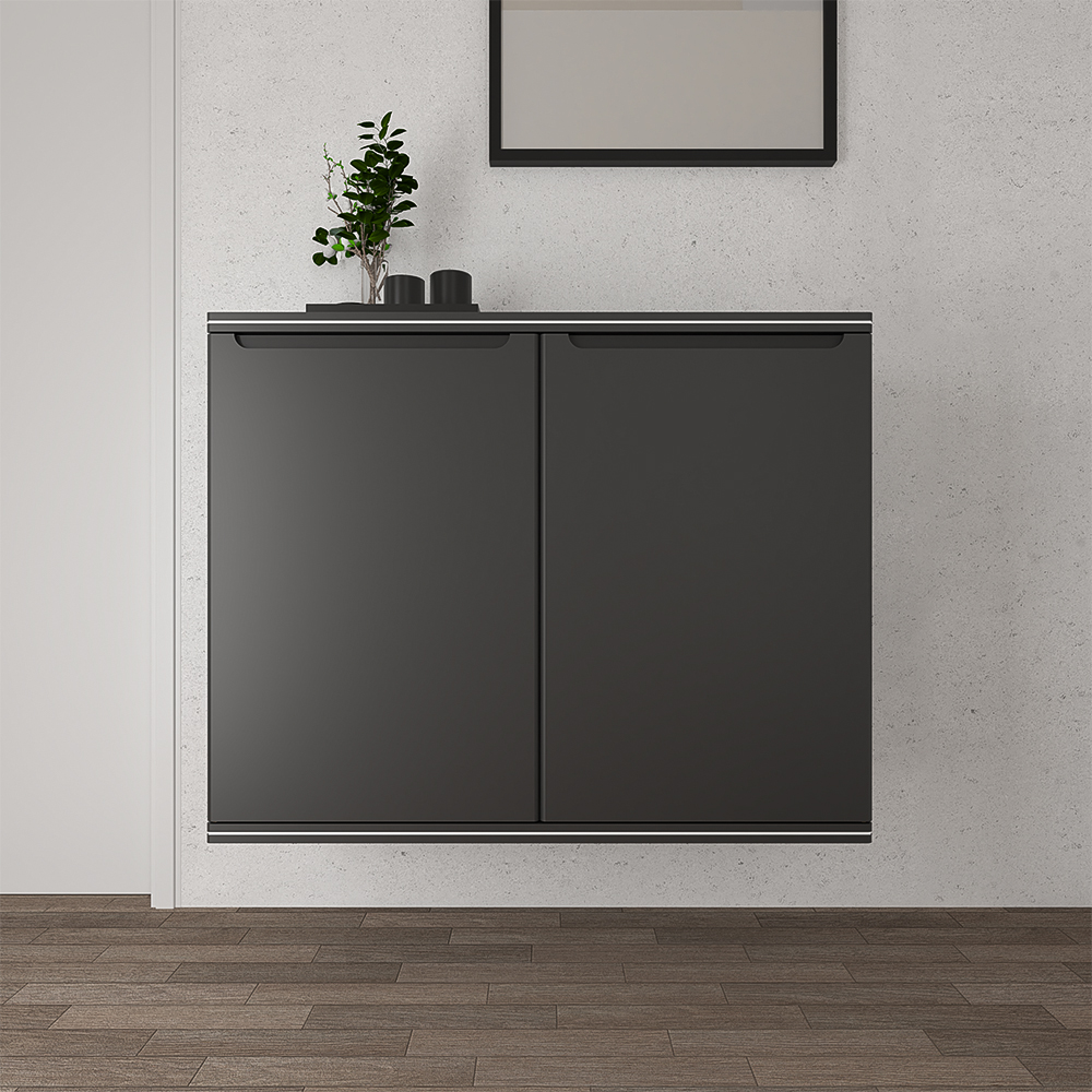 SHOE CABINET CURVE 4 TIERS - GREY_4
